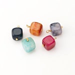 8PCS 7mm Square Gemstone Dangle Charms, Healing Stone Pendants, Minimalist Jewelry Making, Real 14K Gold Plated G0389-PG - Etsy