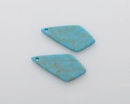 2PCS - Turquoise Diamond Disc, 14x25mm, Turquoise Diamond Disc With 1 Drilled Hole [G0220-TQ] - Etsy