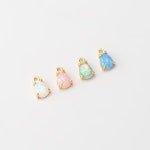 1PC Tiny Teardrop White Opal 4x6mm Charm, Teardrop Pendant, Opal Pendant, Dainty Charm,opal Jewelry, Real 14K Gold Plated G0258... 