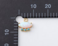 Eye Opal Charm, Eye Shape Turquoise Pendants, Evil Eye Charm, Jewelry Making,jewelry Supplies, Real 14K Gold Plated [G0359-PG] - Etsy