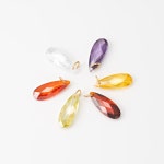 1PC Teardrop Glass Dangle Charms, Thick Dangle Earring Necklace Making Pendant, Real 14K Gold Plated G0439-PG - Etsy