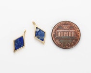 2PCS Lapis Diamond Pendant, 8x17mm Marble Diamond Earring Pendant With 1 Drilled Hole, 14K GOLD-PLATED G0230-LL - Etsy
