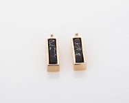 2PCS - Black Marble Bar(small) Pendant, Necklace Bar, 14K Polished Gold-plated [G0243-PGBM] - Etsy