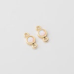 2PCS Tiny Round Opal Connector, Small Circle Opal Jewelry Connector, Bracelet Making, Real 14K Gold Plated G0374 02-PG - Etsy