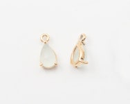 2PCS - Alice Blue Tear Drop Glass Pendant, Peach Glass Pendant, Drop Glass Charms, 14K Gold Plated [G0329-PGAB] - Etsy