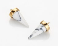 2PCS Howlite Triangle Cone long, White Marble Cone Charm, 14K Polished Gold plated G0193-PGHW - Etsy