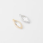 2PCS - Crystal Oval Shape Glass Pendant, Teardrop Charms, Glass Connector, Bezel Charm, Real 14K Gold & Rhodium Plated [G0023] - Etsy