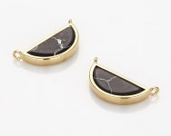 2PCS - Black Marble Half Moon Gemstone Connector, Black Marble Half Moon Pendant, 14K Polished Gold-plated [G0191-PGBM] - Etsy