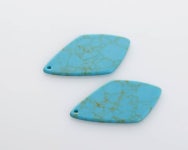 2PCS - Turquoise Diamond Disc, 21x37mm, Turquoise Diamond Disc With 1 Drilled Hole [G0217-TQ] - Etsy