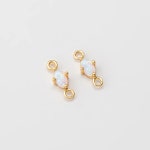 2PCS Tiny Oval Opal Dangle Connector, Mini Oval Shape Opal Connector, Minimalist Jewelry Making, Real 14K Gold Plated G0376 02-PG... 