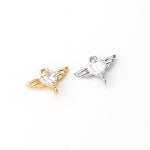 2PCS Cubic Heart Connector, Heart Wing Dangle Connector, Necklace Making, Real 14K Gold & Rhodium Plated C0216 - Etsy
