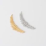 1PC - Long Leaf Cubic Curve Bar Connector, Leaves Layered Necklace Jewelry Making, Real 14K Gold & Rhodium Plated [C0119] - Etsy