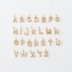 4PCS AZ select 26 Letter Alphabet Charms, Tiny Initial Charm, Letter Cubic Pendant, Jewelry Suppliers, Real 14K Gold Plated P0076... 