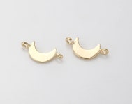 2 PC Crescent Connector, Real 14K Gold Plated C0277-PG - Etsy