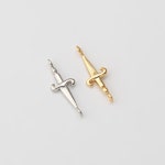 Tiny Sword Saber Connector, Mini Knife Dangle Connector Charm, Minimalist Jewelry Making, Real 14K Gold & Rhodium Plated C0309 - Etsy