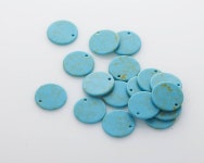 2PCS - 16mm Turquoise Flat Round Disc, Turquoise Flat Round Disc With 1 Drilled Hole [G0207-TQ] - Etsy