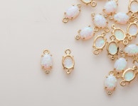 1PC Tiny Oval White Opal Cubic Pendant, Dangle Opal Pendant, Dainty Charm, Real 14K Gold Plated G0262-PGWH - Etsy
