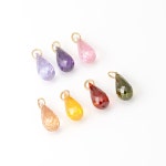 1PC Teardrop Glass Dangle Charms, Earring Necklace Making Pendant, Real 14K Gold Plated G0437-PG - Etsy
