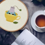 Tea Cup Creature PDF Cross Stitch Pattern Needlecraft - Etsy