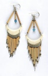 boho dangly | Etsy Rainforest earrings, bamboo, bone, turquoise, boho dangly earrings, natural, fairtrade, hand made in Peru.(A1021)