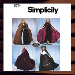Sewing Pattern for Womens Capes - Size XS S M L (6-20) Hooded, Floor Length Costume Capes - Uncut F/F - Simplicity 5794 S5794 - Etsy