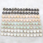 Etsy Wholesale-Black letter charms, Color Oil Drop Metal letters, Intial Disc, Round charm Enamel Charms-Double letters-G1869