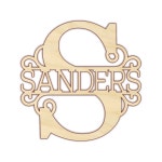 Monogram With Last Name 1424 Door Hanger Unfinished Wood Wall Hanging Wreath Sign 210149 - Etsy