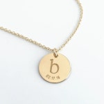 Personalized Necklace for Mom New Mom Necklace Dainty Initial Necklace With Date 14k Gold Filled Sterling Silver - Etsy