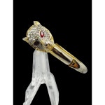 Vintage 80s Jeweled Lion Bangle Bracelet A1137 - Etsy