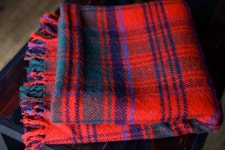 Red Green Blue Classic Plaid Wool Blanket Thick Wool W Fringe - Etsy
