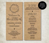 Classic Wreath Wedding Program Template Download Editable | Etsy Classic Wreath Wedding Program Template Download, Editable Text... 