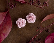 Light Pink Rosebud Flowers Wedding Plugs,ear Gauges 8,10,12,14,16,18,20,22,24,26,28,30mm0g,00g5/16,3/8,1/2,9/16,5/8,3/4,7/8,1 1/4... 