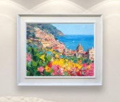 Positano Painting on Canvas Original Art Italian Seascape | Etsy