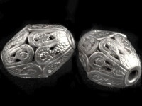 Sterling Silver Plated Brass Filigree Oval Bead. 10x14mm. Pkg of 1. B18-0144 - Etsy