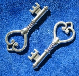 Pewter Key Charms 46 X 18 Mm 1 Charm - Etsy