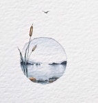 손수건에 그린 야생화[천아트 코스모스 제비꽃 여뀌 방울꽃]