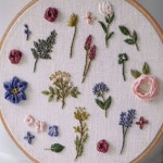 프랑스자수 입체 꽃자수 kit 메이킹 영상2/파트C,D,E (파랑새는 항상 네 곁에 있어)/ Embroidery 3D Flower 자수패키지 ASMR... 