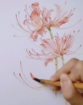 painting flowers in 5 minutes, 5분만에 꽃그리기