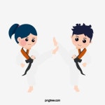 만화 손으로 그린 킥복싱 발로 차기 그림 일러스트, 어린이, 태권도, 운동 PNG 일러스트 및 PSD 이미지 무료 다운로드 - Pngtree