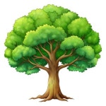 만화 일러스트 식목일 나무 원소 삽화, 잎, 나무, 숲 PNG 일러스트 및 PSD 이미지 무료 다운로드 - Pngtree
