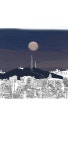 Namsan with a round moon 둥근달이뜬 남산