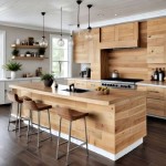 Shiplap Kitchen Island with Oak Cabinets