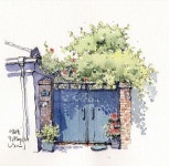 [펜 + 수채화] 산토리니 (유럽 여행스케치, 어반스케치, 라인드로잉 & 채색, 아르쉬 중목)남일수채화 [Pen + Watercolor]... 