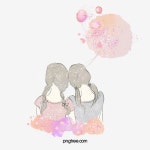 규방 물엿, 우정, 여자 친구, 좋은 친구 PNG 일러스트 및 PSD 이미지 무료 다운로드 - Pngtree