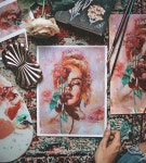 오일파스텔/ 들녘 너머 가을이 옵니다.