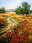 야외스케치 ( 육령리저수지 길 ) / oil painting /2020.5.24