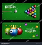 유토이미지 | 당구공과 당구용품 Pool Cues and Balls on a Blue Surface