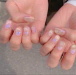 Pin page 미니네일 on Instagram: “#미니네일#금박네일 . . . 금박이랑 유리필름은 진리 💛” | Easy nail art, Glitter nail... 