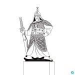 이순신 동상 흑백 일러스트 ai 다운로드 download Statue of Yi Sun-sin Vector