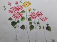 천에 그린 야생화5 - 2020 | 꽃그림, 꽃 예술, 꽃